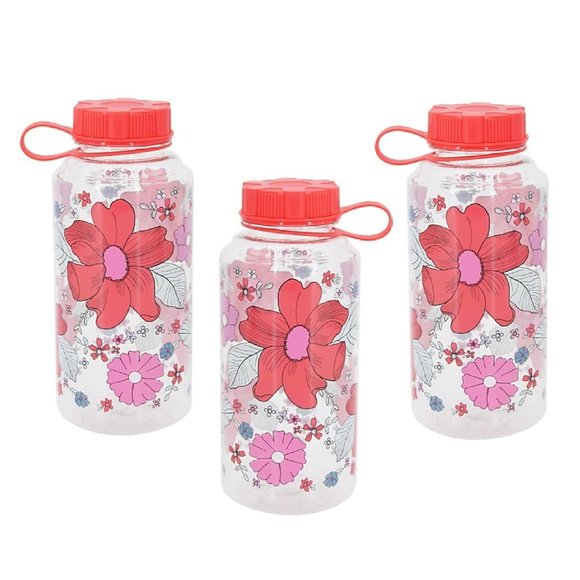 3 RED FLORAL Wild Sage 32-oz Wide-mouth Water Bottles with Lids - Picture 5 of 5
